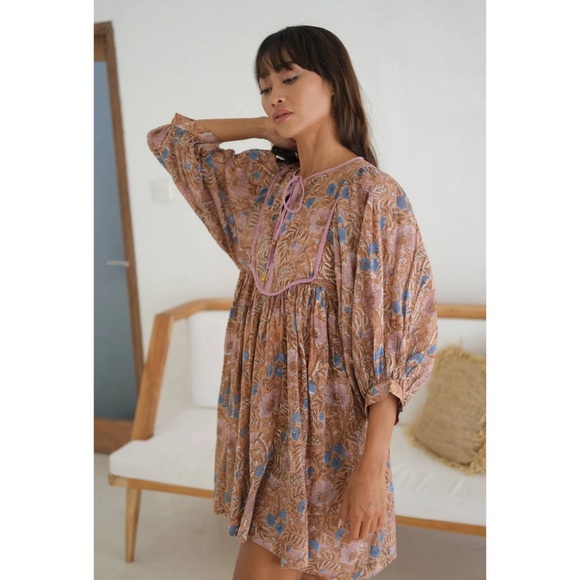 the fox and the mermaid Dresses & Skirts - THE FOX AND THE MERMAID zoha block print tunic dress India boho casual XL L